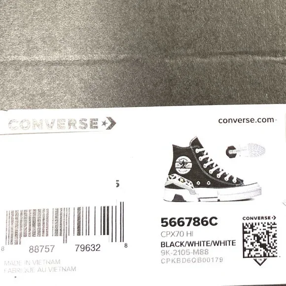 Converse Women's Size 11 566786C CPX70 High Canvas Black White Platform Sneakers - Picture 9 of 10